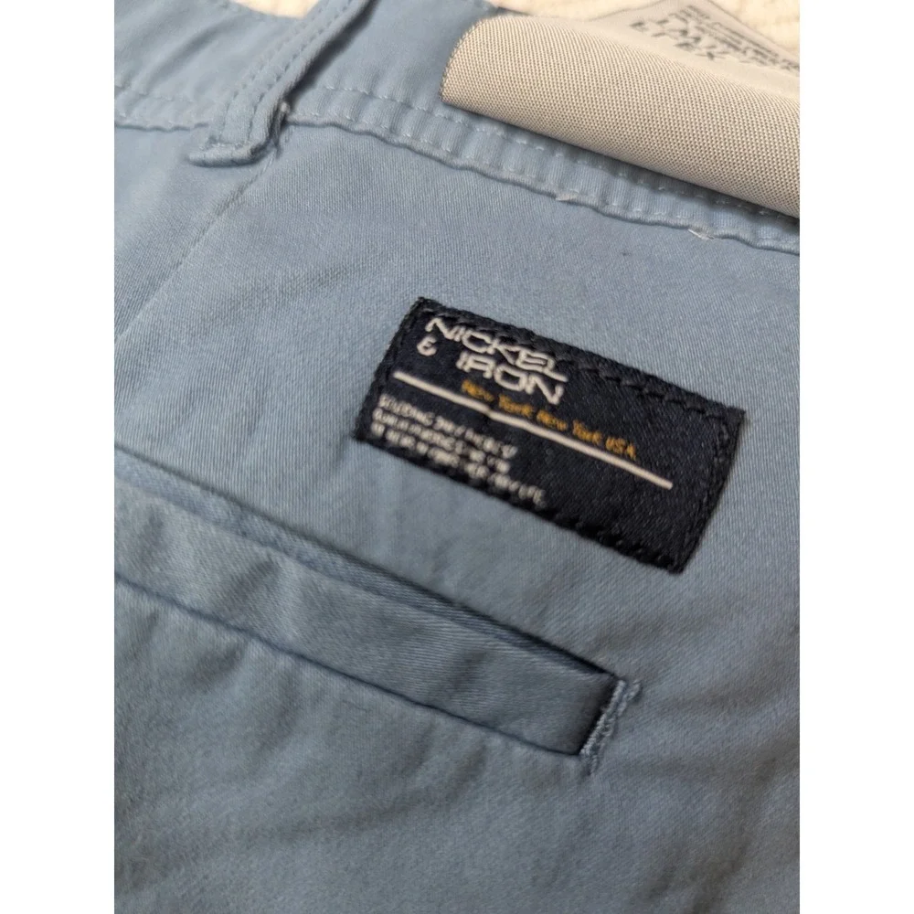 Nickel & Iron‎ Mens Stretch Chino Shorts Blue Gray NWT Form Function